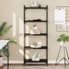 vidaXL Bookcase Black Engineered wood, metal 23.6x11.8x60.6 in