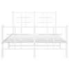 vidaXL Bed Frame White Powder-Coated Steel 47.2 x 78.7 in Bed Frame
