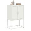 vidaXL Highboard White Steel Medium Storage Highboard Rectangular