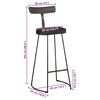 vidaXL Bar Stool Set of 2 Black Solid mango wood, iron Medium Footrest