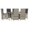 vidaXL Garden Dining Set Grey PE rattan Large Garden Dining Set