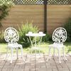 vidaXL Garden Bistro Set 3 pcs White Aluminium