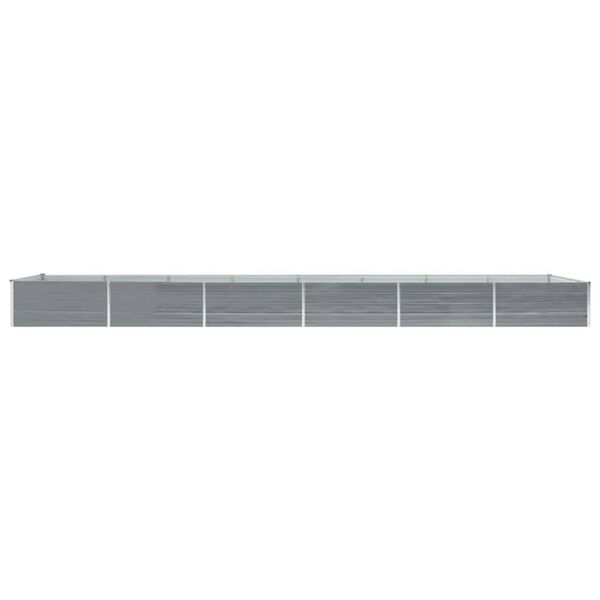 vidaXL Raised Bed Gray Galvanized Steel 236.2x31.5x17.7 in Durable