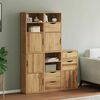 vidaXL Side Cabinet Honey Solid pine wood with engineered wood Medium