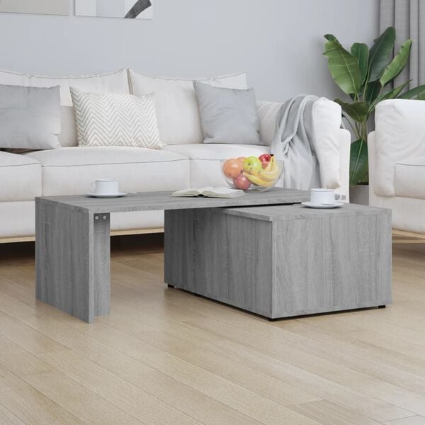 vidaXL Coffee Table Gray Sonoma Engineered Wood Large Swivel