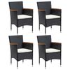 vidaXL Dining Set Black, Cream White