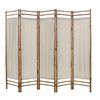 vidaXL Folding 5-Panel Room Divider Bamboo and Canvas 78.7"