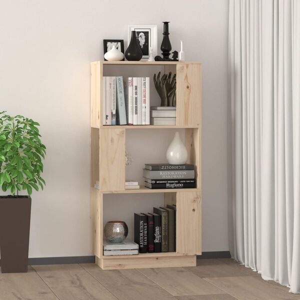 vidaXL Book Cabinet Natural pine Solid Pine Wood Medium Book Cabinet