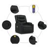 vidaXL Massage Recliner Chair Black Faux leather, wood, metal Single