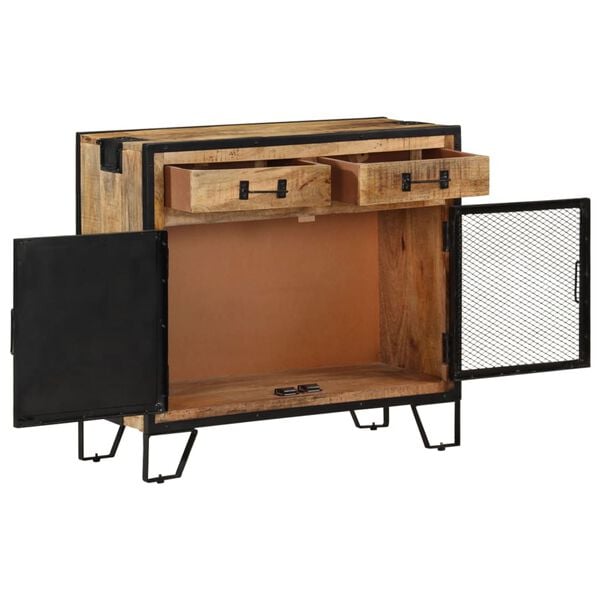vidaXL Sideboard Brown Solid Mango Wood Rectangular Industrial Style