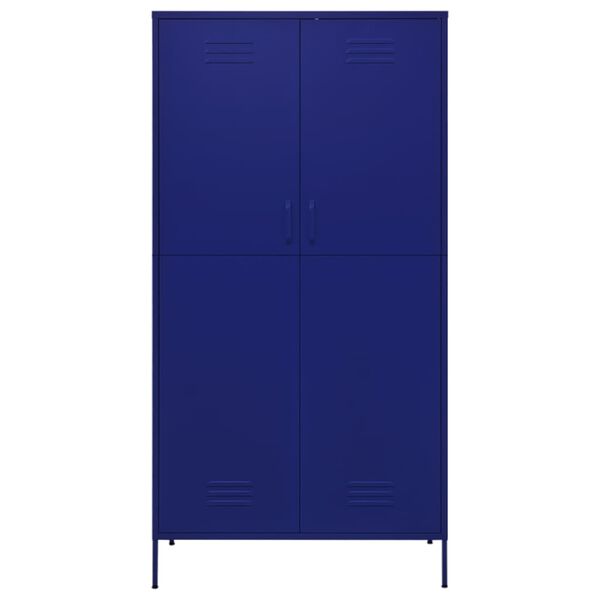 vidaXL Wardrobe Navy Blue 35.4"x19.7"x70.9" Steel