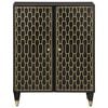 vidaXL Side Cabinet Black Solid Mango Wood Standard Cabinet