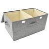 vidaXL Storage Box Set of 2 Grey Polyester Medium Foldable