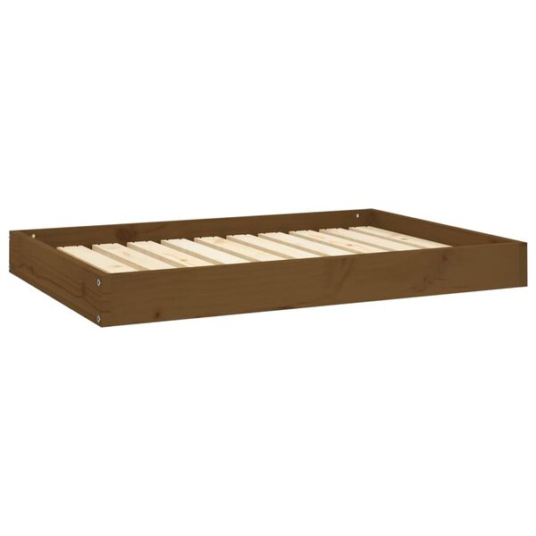 vidaXL Dog Bed Honey Brown Solid Pine Wood 36.0 x 25.2 x 3.5 in Simple