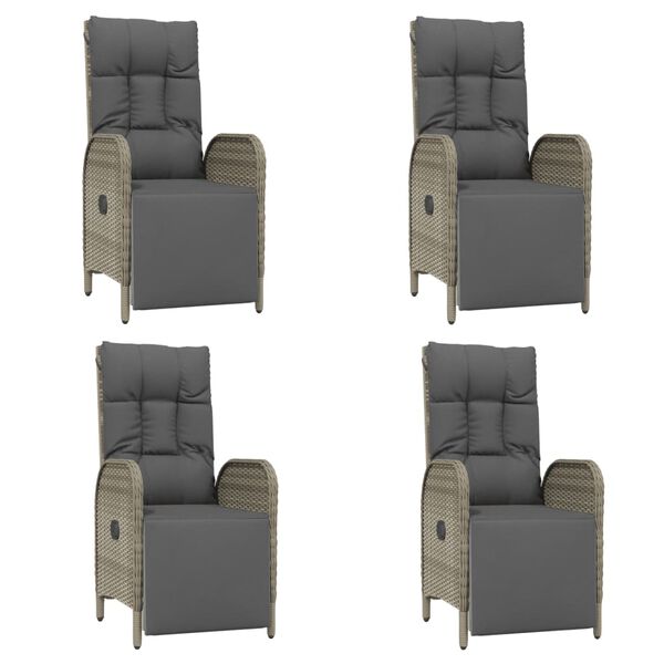 vidaXL Garden Dining Set Grey PE rattan Garden Dining Set Rectangular