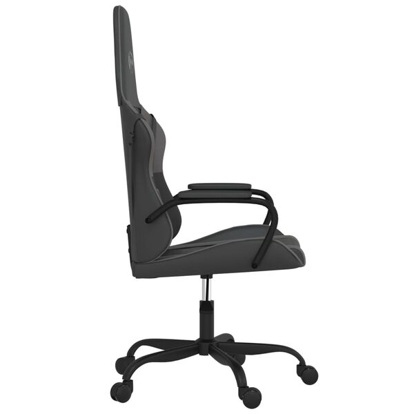 vidaXL Gaming Chair Black and Gray Faux Leather