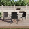 vidaXL 5 Piece Patio Dining Set Black Textilene and Steel