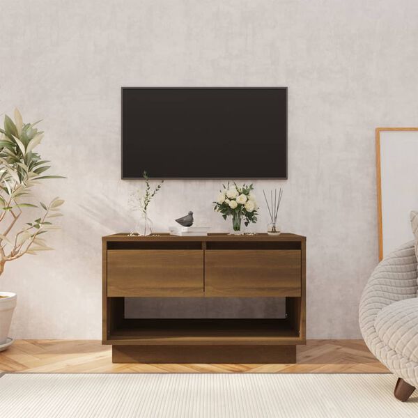 vidaXL TV Cabinet Brown Oak Engineered Wood TV Cabinet Rectangular
