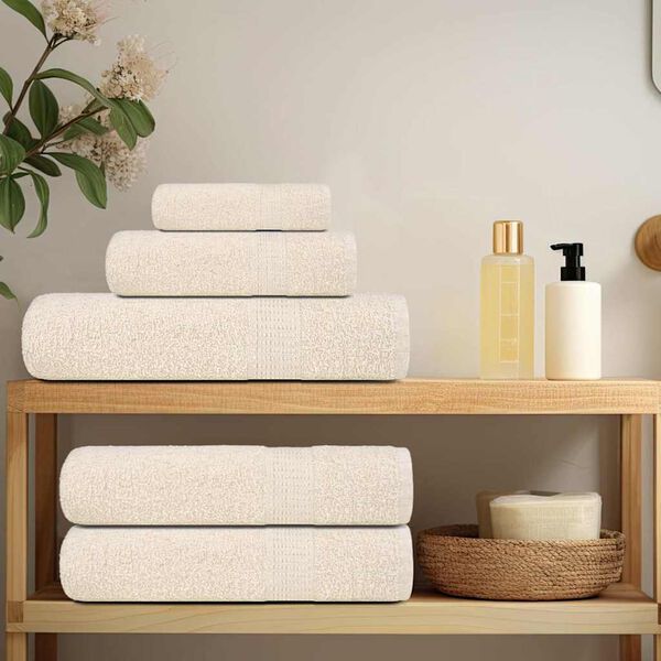 vidaXL Bath Towel Set of 10 Cream 100% cotton 39.4 x 59.1 in