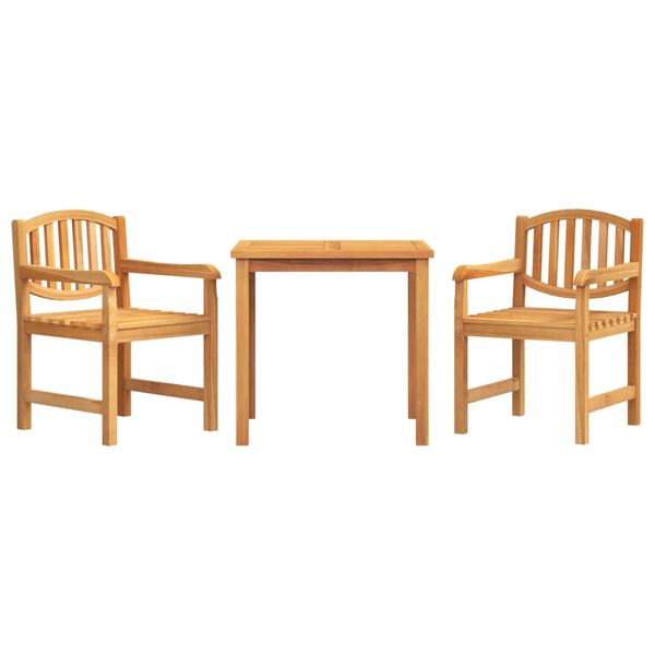 vidaXL Garden Dining Set Natural Teak Solid Teak Wood Medium Stackable