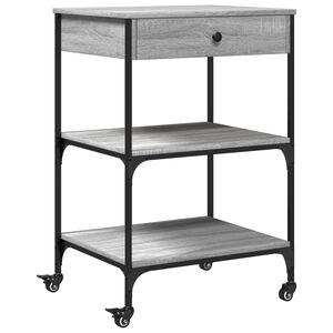 vidaXL Kitchen Trolley Gray Sonoma 23.6"x18.9"x35.2" Engineered Wood