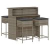vidaXL Garden Bar Set Grey PE rattan, powder-coated steel Standard