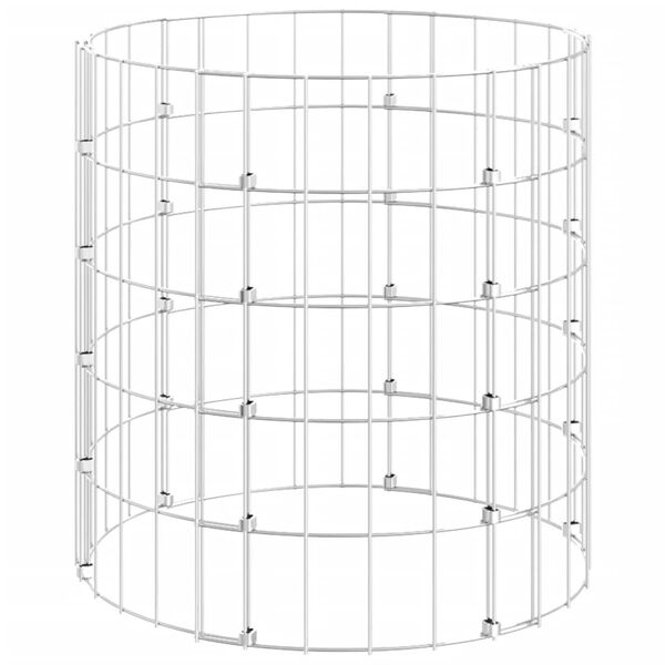 vidaXL Circular Gabion Pole Galvanized Steel Ø19.7"x19.7"