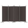 vidaXL 4-Panel Room Divider Brown 136.2"x70.9" Fabric