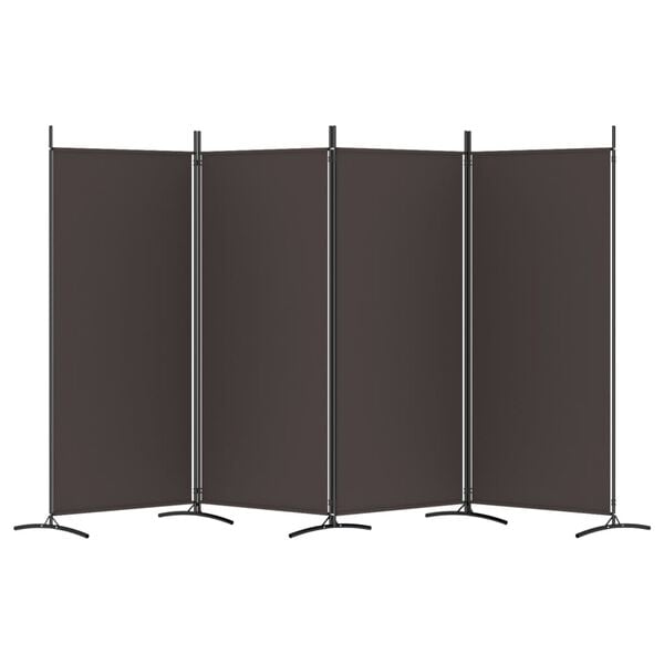 vidaXL 4-Panel Room Divider Brown 136.2"x70.9" Fabric