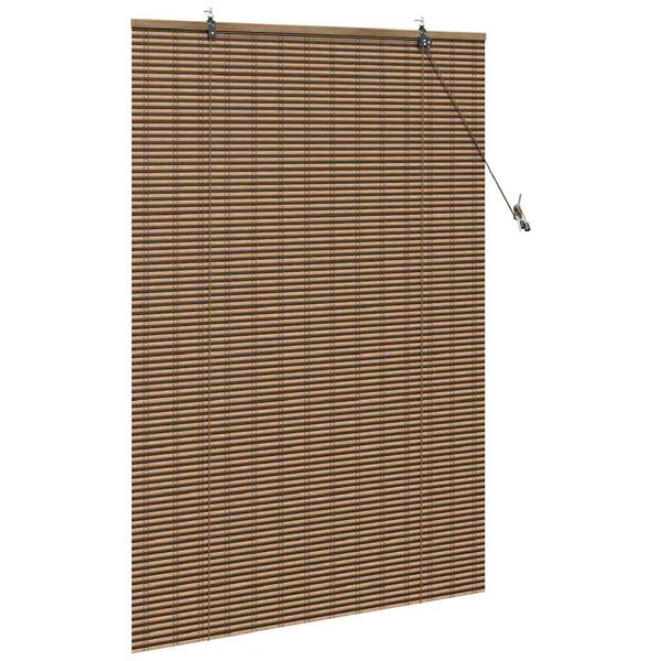 vidaXL Roller Blind with Curtains Manual Brown 43.31 x 62.99 in Bamboo