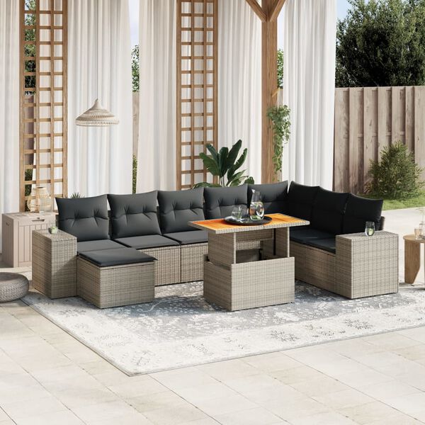 vidaXL Garden Sofa Set Grey