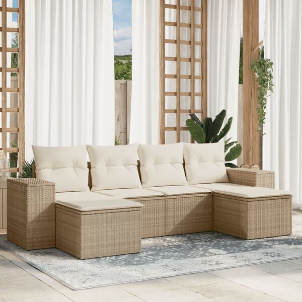 vidaXL Garden Sofa Set Beige