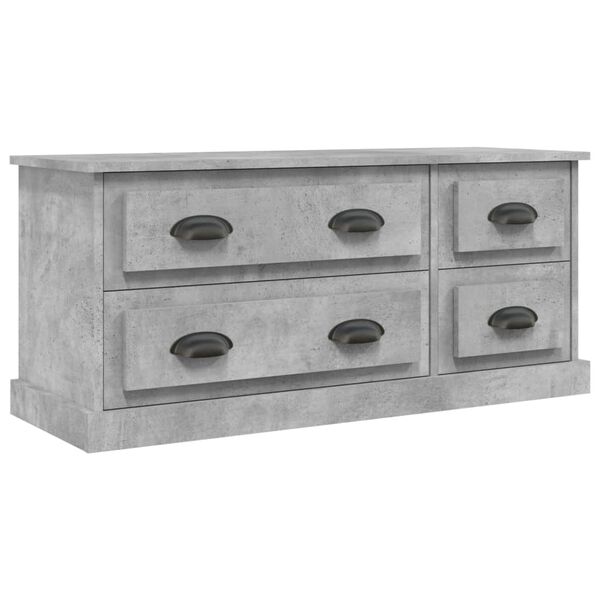 vidaXL TV Cabinet Concrete Grey Engineered Wood 39.4x14.0x17.7 in