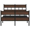 vidaXL Bed Frame Brown oak Steel, engineered wood Full Durable