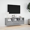 vidaXL TV Wall Cabinet Grey sonoma Engineered wood Medium Wall mounting