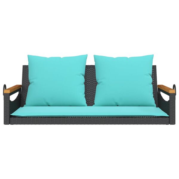 vidaXL Patio Swing Bench Black and Blue