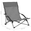vidaXL Beach Chair Set of 2 Grey Oxford fabric, steel Compact