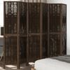 vidaXL Room Divider 6 Panels Dark Brown Solid Wood Paulownia