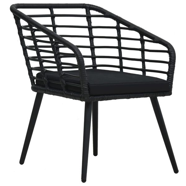 vidaXL Garden Chair Set of 2 Black
