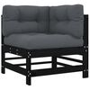 vidaXL Garden Lounge Set Black, Anthracite Solid Pine Wood, Plywood Large