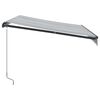 vidaXL Manual Retractable Awning Anthracite&White 118.1x98.4"