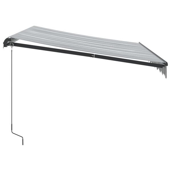 vidaXL Manual Retractable Awning Anthracite&White 118.1x98.4"