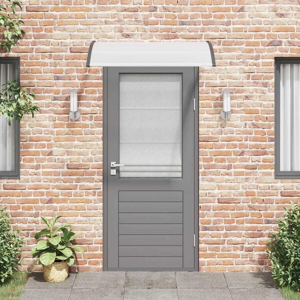 vidaXL Door Canopy Black and Transparent
