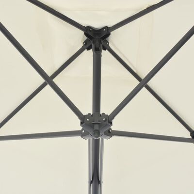 vidaXL Outdoor Parasol with Steel Pole 98.4"x98.4" Sand