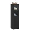 vidaXL Highboard Black Engineered wood, Glass Tall Highboard