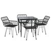vidaXL Garden Dining Set Black Poly Rattan Standard Durable