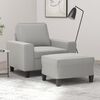 vidaXL Sofa Chair With Footstool Light gray