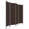 vidaXL 4-Panel Room Divider Brown 78.7"x70.9"