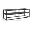 vidaXL TV Cabinet Black Tempered glass, powder-coated steel Medium