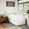 vidaXL Bed Frame White Faux leather, plywood, engineered wood Twin